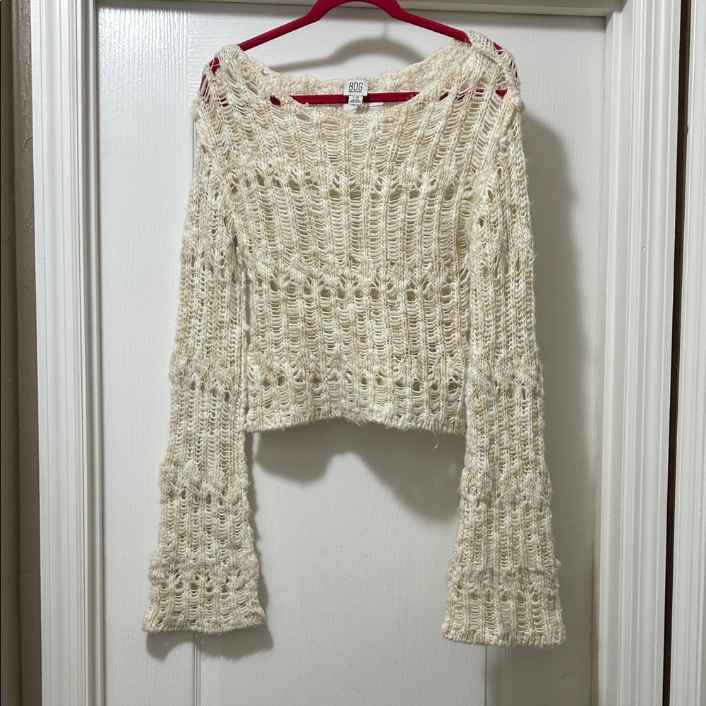 BDG Off-the-Shoulder Cream Sweater